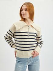 Orsay Krémový dámský pruhovaný svetr XL