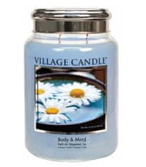 Village Candle Body & Mind 602g svíčka s vůní čerstvého vzduchu, bergamotu a kosatce