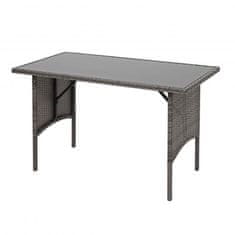 MCW Jídelní stůl z polyratanu G16, jídelní stůl zahradní stůl, gastronomie 112x60cm ~ šedý