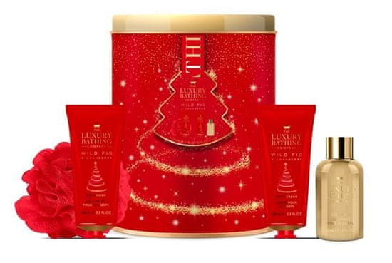 Grace Cole Luxury bathing Wild Fig & Cranberry set 4ks sada péče o tělo v plechové dóze