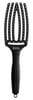 Olivia Garden Fingerbrush Ionic Medium Black zakřivený plochý kartáč na vlasy černý