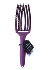 Olivia Garden Fingerbrush ThinkPink Deep Purple zakřivený plochý kartáč na vlasy