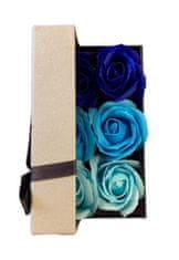 Ostatní Box Mix 6ks mýdlových růží Modrá