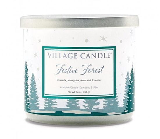 Village Candle Festive Forest 396g svíčka s vůní jehličí, eukalyptu a máty