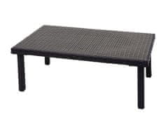 MCW Polyratanový konferenční stolek G16, zahradní stůl balkonový stůl lounge stůl, gastronomie 80x50cm ~ černá