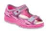 dívčí sandálky s patou MAX 969X112 růžový maskáč, KOŽENÁ STÉLKA velikost 29