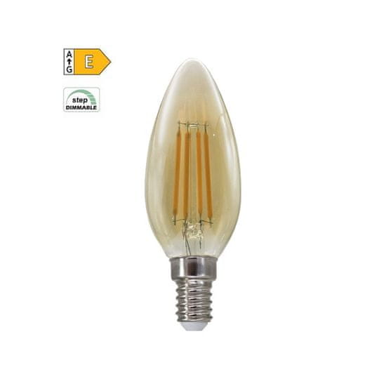 Diolamp  LED Filament Candle žárovka Amber C35 4W/230V/E14/2700K/500Lm/360°/Step Dim