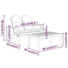 Greatstore 3dílná sada zahradního nábytku Adirondack masivní akácie