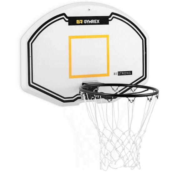 Gymrex Basketbalový koš s obručí pro montáž na stěnu,s deskou, 61x91 cm