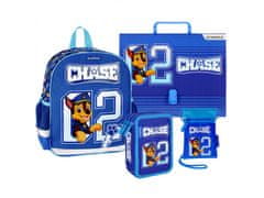 sarcia.eu Paw Patrol Chase Modrý předškolní set pro kluka - batoh, tříkomorový penál, aktovka + sáček ZDARMA 