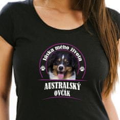 STRIKER Dámské tričko Australský ovčák Barva: Černá, Velikost: S