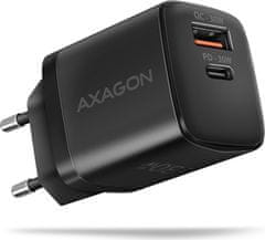 AXAGON ACU-PQ30, Sil nabíječka do sítě 30W, 2x port (USB-A + USB-C), PD3.0/PPS/QC4+/SFC/AFC/Apple