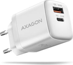 AXAGON nabíječka do sítě / ACU-PQ30W / 1x USB-C / 1x USB-A / PD3.0/QC4/PPS/AFC/Apple / 30W / bílá