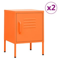 Greatstore Noční stolky 2 ks oranžová 35 x 35 x 51 cm ocel