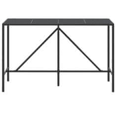 Greatstore Barový stůl se skleněnou deskou černý 180x70x110 cm polyratan