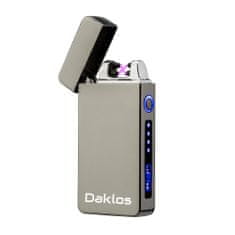 Daklos Plazmový nabíjecí elekrický zapalovač v dárkové krabičce - tmavě šedý