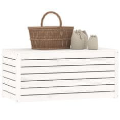 Greatstore Zahradní box bílý 101 x 50,5 x 46,5 cm masivní borové dřevo