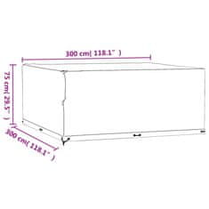 Petromila Plachta na zahradní nábytek s 16 očky 300x300x75 cm čtvercová