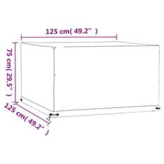 Vidaxl Plachta na zahradní nábytek s 8 očky 125x125x75 cm čtvercová