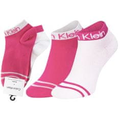 Calvin Klein 701218775 Calvin Klein dámské kotníkové uni ponožky 2 páry v balení, bílá/růžová