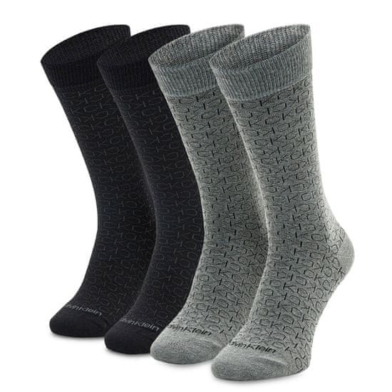 Calvin Klein 7012189514 pánské klasické bavlněné vzorované ponožky 2 páry v balení