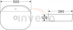 Invena HALIA CE-18-001-C Umyvadlo na desku 50 cm - Invena