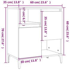 Vidaxl Příborníky 3 ks betonově šedé 60 x 35 x 70 cm kompozitní dřevo