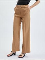 Orsay Světle hnědé dámské kalhoty s páskem 38