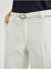 Orsay Bílé dámské zkrácené kalhoty s páskem 38