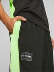 Puma Zeleno-černé pánské sportovní tepláky Puma Fit Woven M