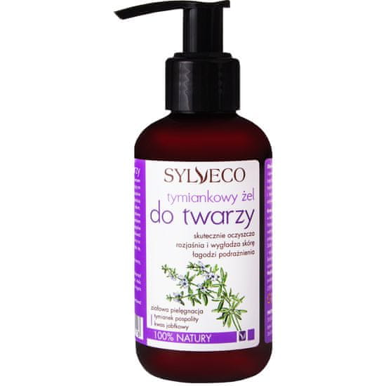 Sylveco Thyme face gel - čistící gel na mytí obličeje, poskytuje účinné čištění; rozjasňuje a vyhlazuje pokožku, 150ml