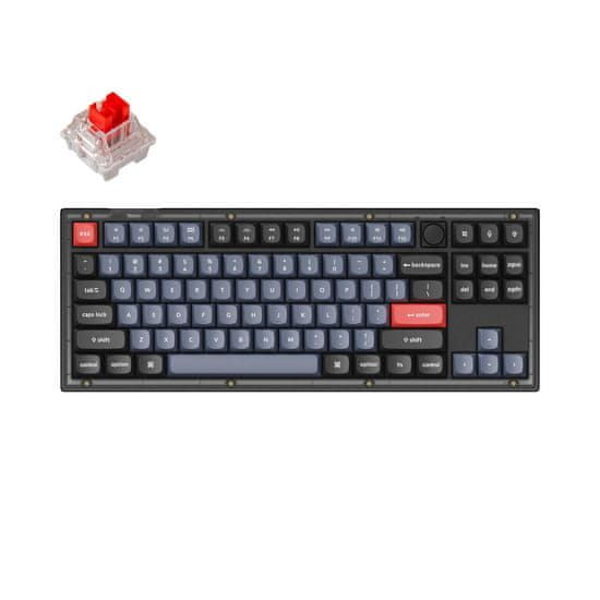 Keychron V3 QMK Mechanická Klávesnice Frosted Black, Keychron K Pro Red Hot-Swappable, RGB, USB Type-C, Knob