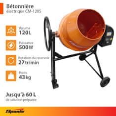 Sparta Stavební míchačka na beton, 500 W, 120 l