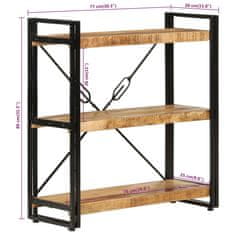 Vidaxl Knihovna se 3 policemi 77x30x80 cm masivní mangovník a železo