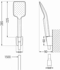 Mexen Saber r62 vanová baterie se sprchou set, bílá (7213R62-20)