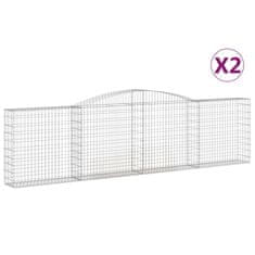 Greatstore Klenuté gabionové koše 2 ks 400x30x100/120cm pozinkované železo