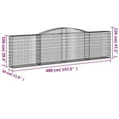 Petromila Klenuté gabionové koše 3 ks 400x30x100/120cm pozinkované železo