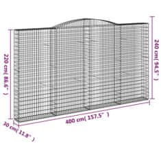 Petromila Klenuté gabionové koše 3 ks 400x30x220/240cm pozinkované železo