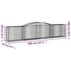 Petromila Klenuté gabionové koše 5 ks 400x50x80/100 cm pozinkované železo