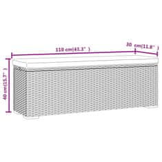 Vidaxl Lavice s poduškou hnědá 110 x 30 x 40 cm polyratan