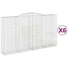 Vidaxl Klenuté gabionové koše 6 ks 400x50x220/240cm pozinkované železo