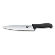 Victorinox Nůž kuchařský Fibrox zubaté ostří 22 cm černý