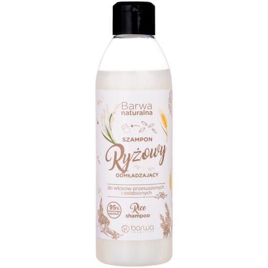 BARWA Rice omlazující šampon - pro suché a slabé vlasy, stimuluje jejich růst, dělá to elastické a dodává lesk, 300ml