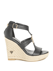 Guess Dámské sandále na platformě, espadrilky Janessa černé 37,5