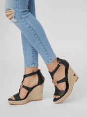 Guess Dámské sandále na platformě, espadrilky Janessa černé 37,5