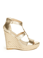 Guess Dámské sandále na platformě, espadrilky Janessa zlaté 39