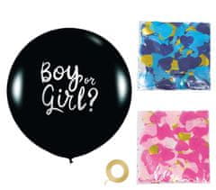 Guirca Kulatý balón s konfetami Gender Reveal 60cm