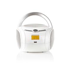 Nedis přenosný přehrávač 9 W / CD / rádio / Bluetooth / USB / AUX bílý