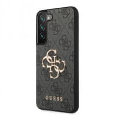 Guess  PU 4G Metal Logo Zadní Kryt pro Samsung Galaxy S23 Grey