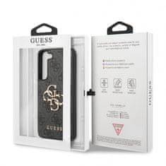 Guess  PU 4G Metal Logo Zadní Kryt pro Samsung Galaxy S23 Grey